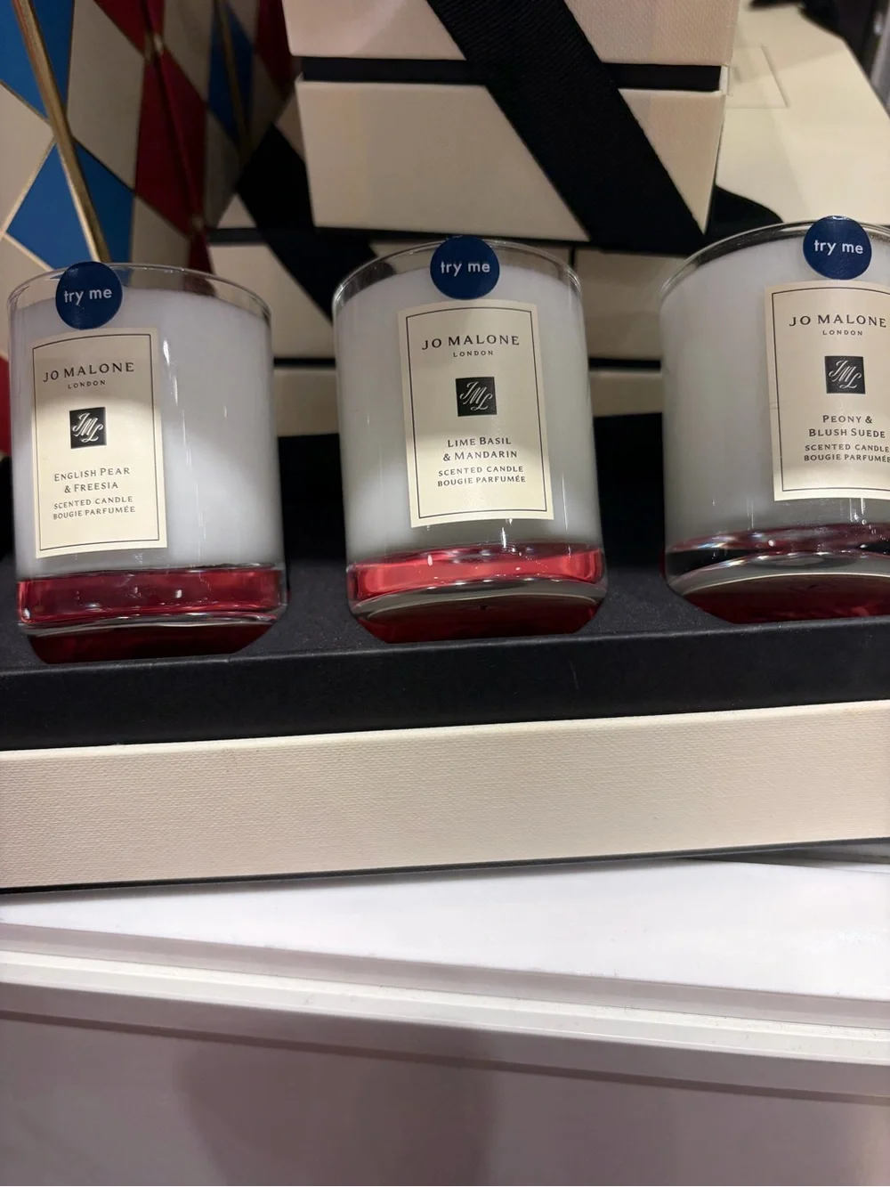 Jo Malone Travel Candle Trio 3 Scented Mini Candle Set 1.88 IN Each Gift Box